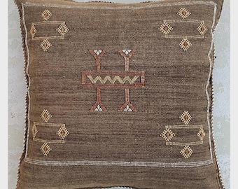 Camel Brown Moroccan Cactus Silk Pillow ALL SIZES