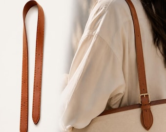 Leather Replacement Bag Strap,Adjustable Crossbody Shoulder Strap for Handbag,Vintage Style Bag Handle Strap for Tote,Bucket & Designer Bags