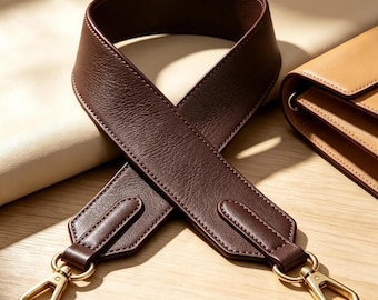 Wide Leather Bag Strap Replacement, Genuine Leather Shoulder Strap, Crossbody Purse Strap Upgrade, Vintage Bag Accessory, Gift for Her