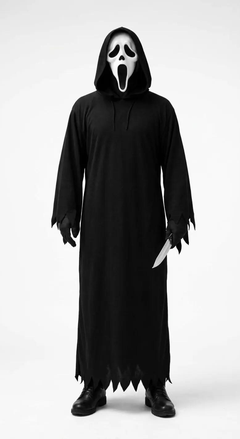 Slasher Robe Ghostface Horror Cosplay | Classic Scream Slasher Robe & Mask Set ...