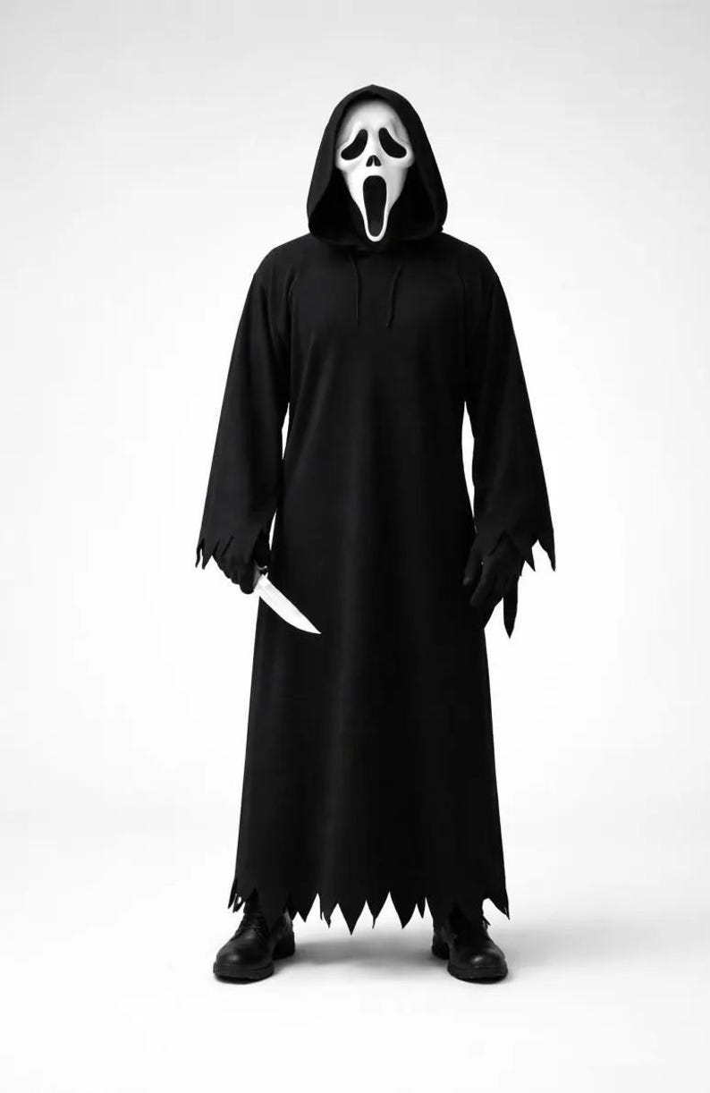 Ghostface Cod Robe Ghostface Horror Cosplay | Classic Scream Slasher Robe & Mask Set ...