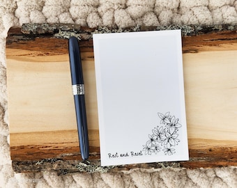 Zentangle 4x6 Blue Notepad - Motivational 'Rest and Reset' Design