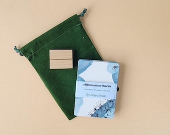 Stress Relief Affirmation Cards with a Wooden Stand