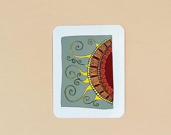 Radiate Positivity: Mindful Sticker for Zen-Inspired Sun Affirmation and Meditation Practice- Peel with Ease