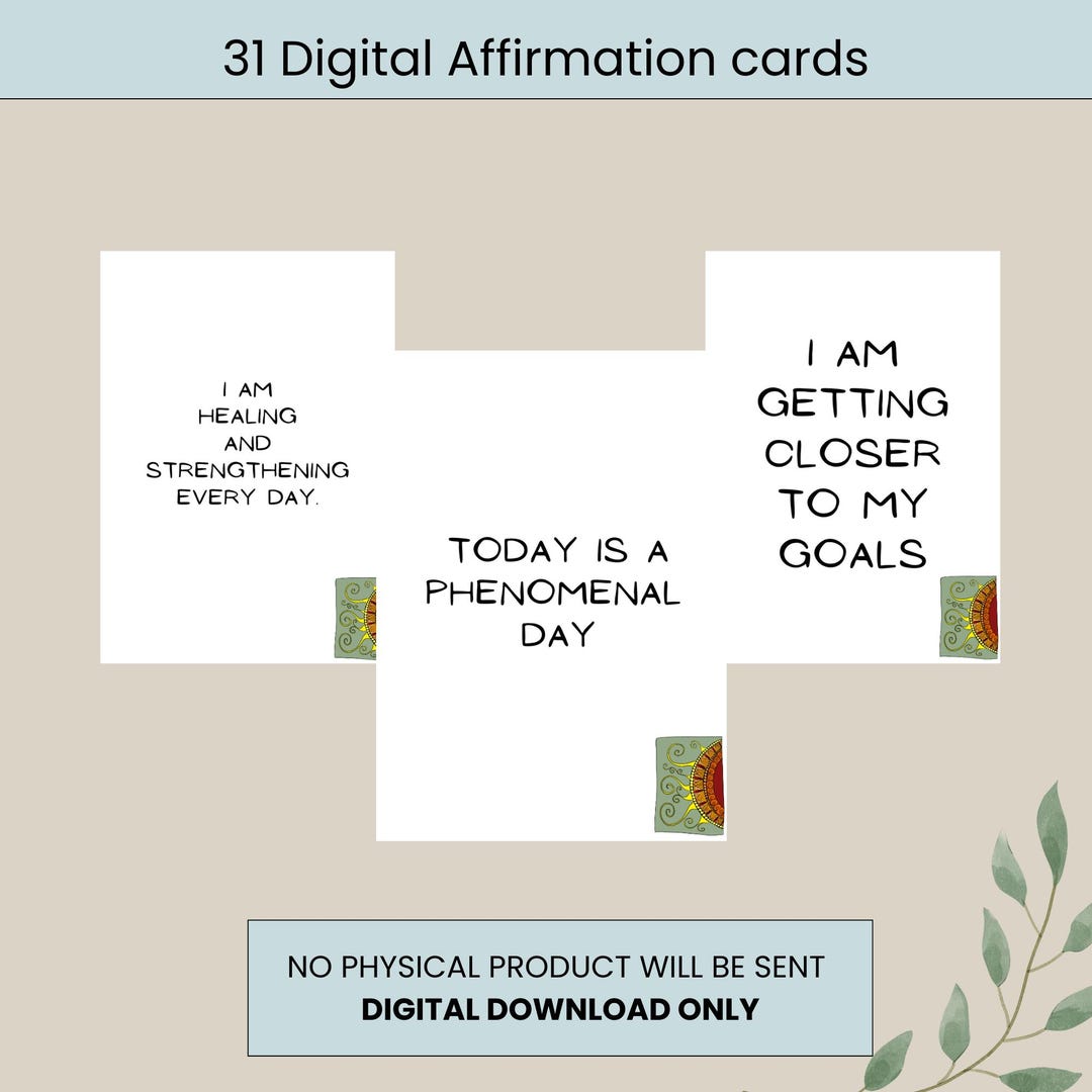 Positive Vibes Card Deck - Instant Download - Etsy