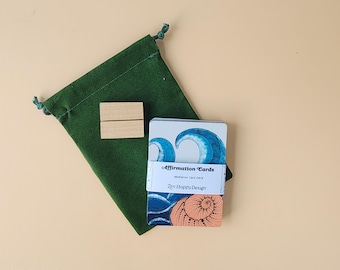 Meditation Affirmation Cards with a Wooden Stand