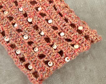 Small Sensory Lap Blanket Dementia ADHD Autism Crochet Upcycled Yarn Beaded Fidget Aid Wheelchair Friendly Child Adult