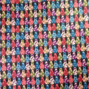 LIBERTY Of LONDON Tana Lawn Cotton Fabric  &#39;Russian Dolls&#39;  Lg Fat Quarter 18 X 27 in