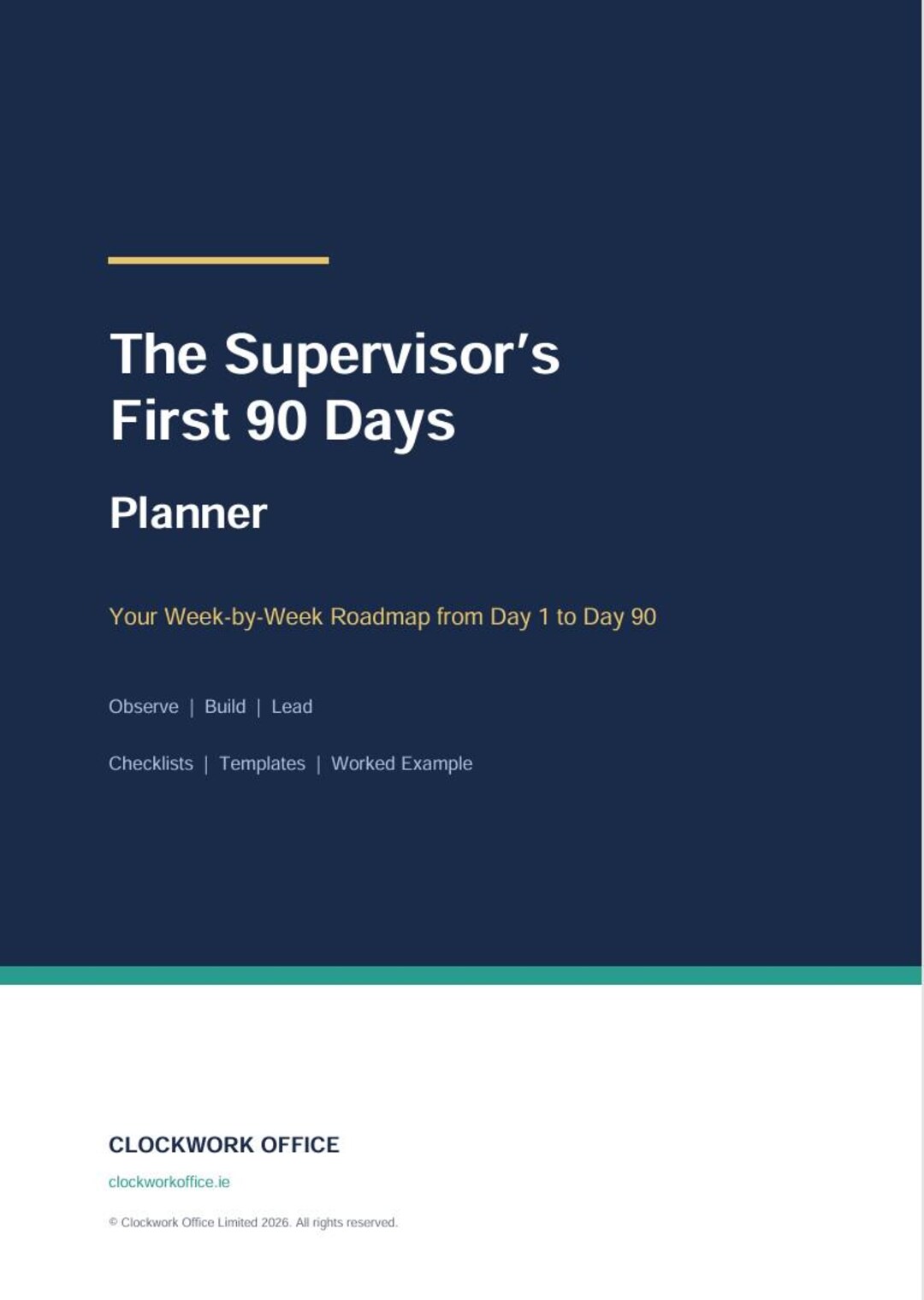 Supervisor First 90 Days Planner | New Manager Onboarding | Week-by ...