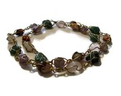 Vintage Wire Wrapped Multi Stone Necklace 23.5 inches