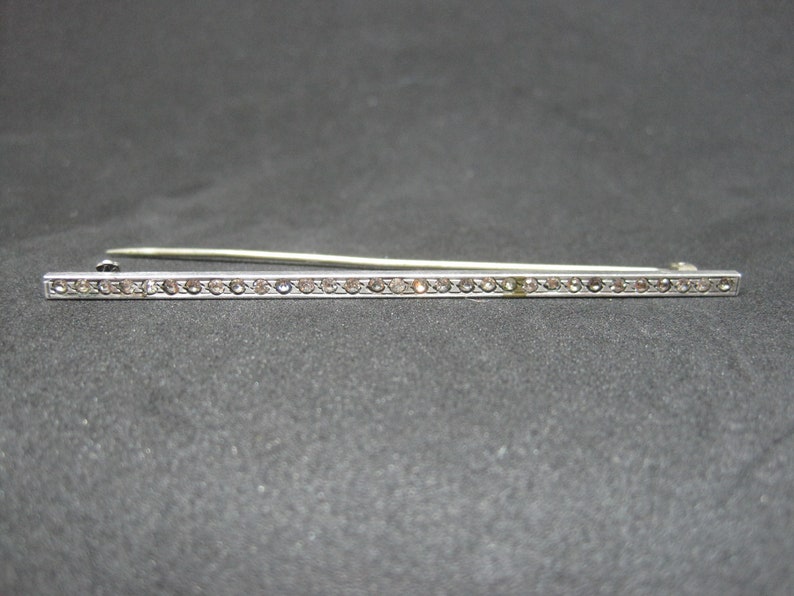 Vintage Sterling Silver Multi Stone Paste Stone Bar Brooch 3 inc Vintage Sterling Silver Multi Stone Paste Stone Bar Brooch 3 inc
