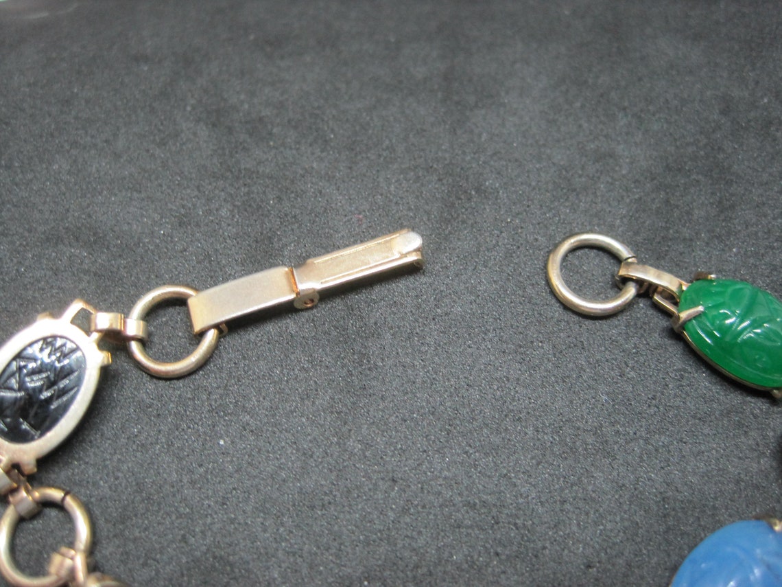 Download Vintage Egyptian Revival Gold Tone Multi Color Pressed ...