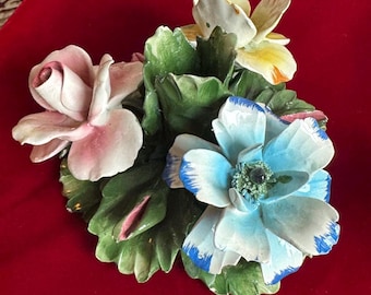 RARE Vintage Porcelain Floral Candlestick Holders – Hand-Painted Cottagecore Decor