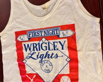Machen Sie ein ANGEBOT!  Vintage 1988 Wrigley Field Lights Tank Top ”I Was There” Chicago Cubs Shirt M