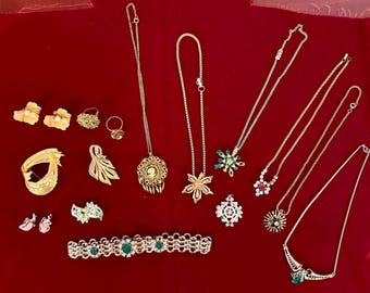 1940er-50er Jahre Schmuck Lot – Statement Broschen, Bettelarmband, Kamee, Mid-Century Kollektion ANGEBOT MACHEN!