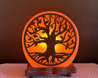 Himalayan Salt Lamp Tree of Life Dimmable Warm Glow Massage Room Spa Decor Meditation Yoga Studio Bedroom Office Therapy Gift Home Decor