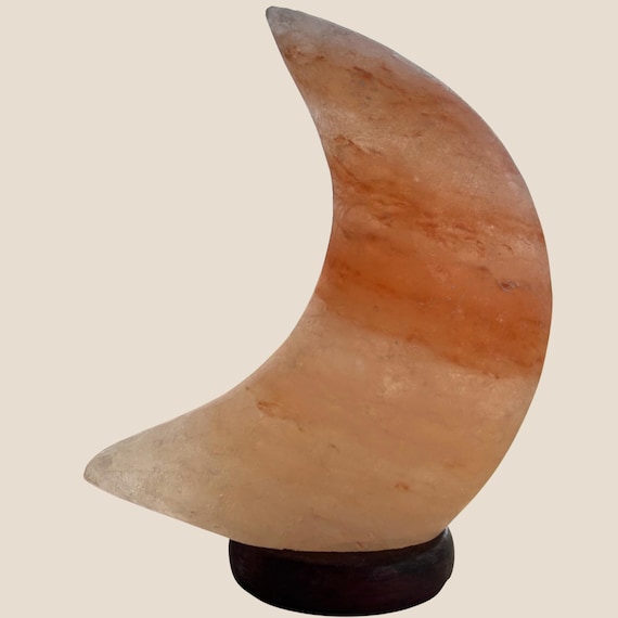 Moon Himalayan Salt Lamp Crescent Moon Night Light Celestial Decor Moon Lover Gift Meditation Room Decor Spiritual Home Decor Yoga Decor