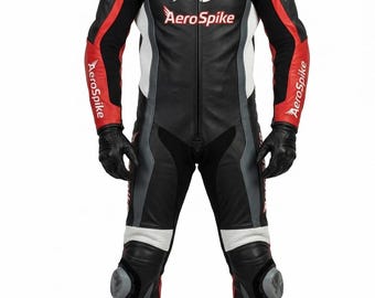 Men Ducati Style Motorcycle Leather Gear All Black Custom Biker Outfit