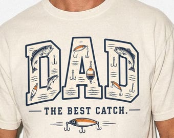 Comfort Colors Fishing Dad Shirt, Varsity Tee, Fathers Day Gift, Dad Appreciation gift, Fishing hunting gift, Gift for Dad