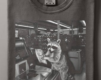 Raccoon Late Night Run Comfort Colors Shirt, Unhinged Raccoon T-Shirt, Funny Animal Meme Tee