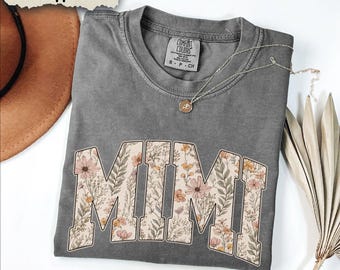 Comfort Colors® Vintage Floral Mimi shirt,Wildflower Mimi TShirt, Woman Shirts, gift for mother's day, Cottagecore Mimi Tee, Gift for her