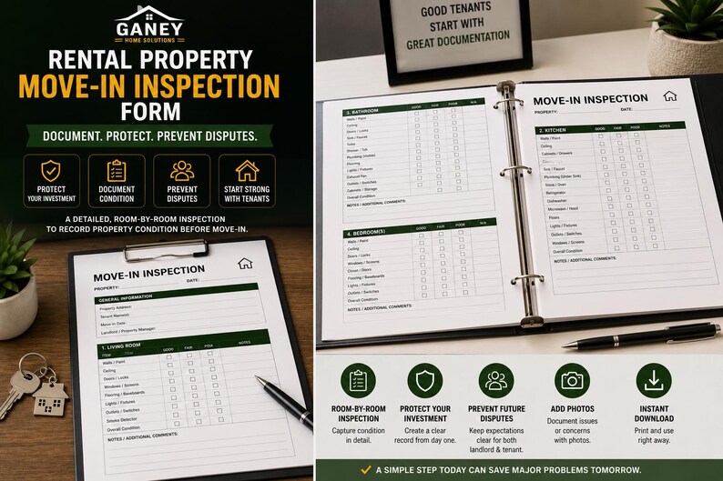 Rental Property Move in Inspection Form. - Etsy