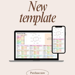 The Equilibrium Dashboard | Ultimate Life Balance Tracker & Radar Chart | Google Sheets Template for Personal Growth - Goal Setting