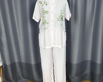 Vintage Asian Style Ladies’ Pajama Set 100% Silk XL