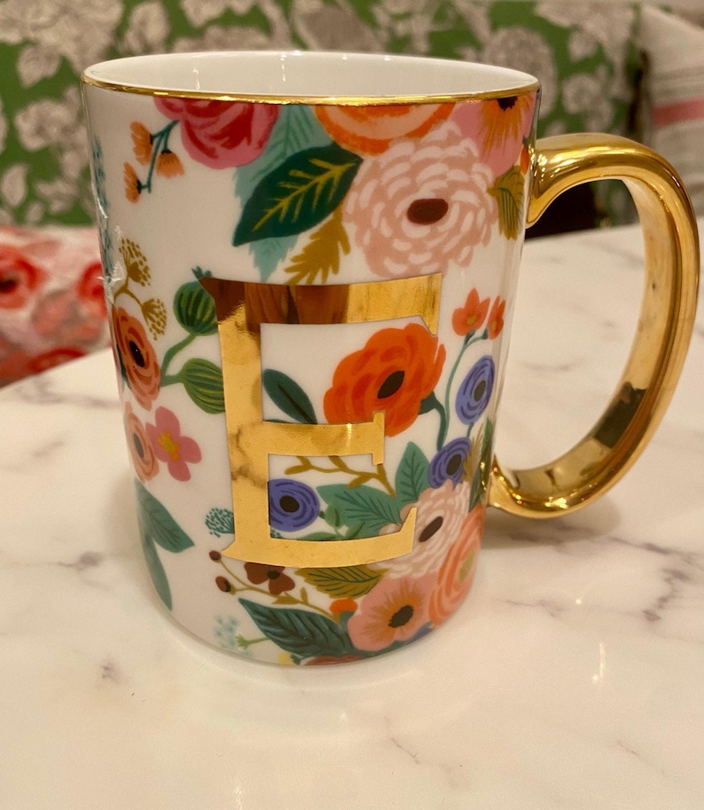 Anthropologie monogram “E” mug afbeelding 1