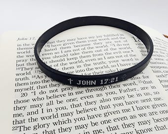 Johannes 17:21 siliconen polsbandje – Christian Unity-armband (bijbeltekst)
