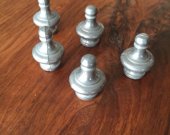 Lot of Five Cast Metal Lamp Finials Steampunk Custom Lighting Lamp Parts