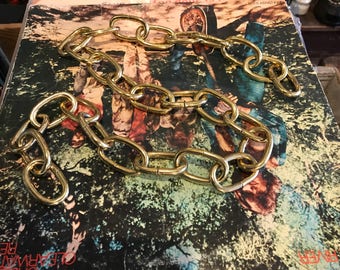 One 36 Inch Length of Heavy Duty Plated Brass Lamp Chain - Vintage Lighting Parts