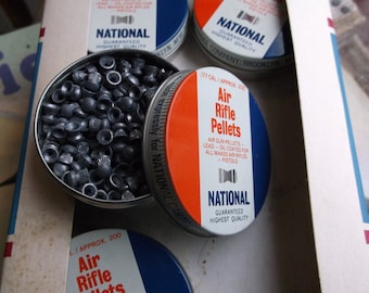 ONE Vintage Tin of Air Rifle Pellets by National Cartridge - Made in Great Britain