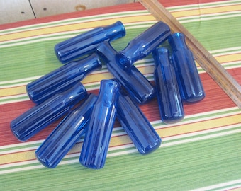 Assemblage of TEN (10) Vintage Tool Handles - Cobalt Blue - Vintage Tool or Craft Supply