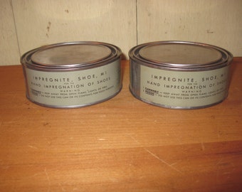Two Cans of Impregnite Shoe M1 - WWII Military Collectible