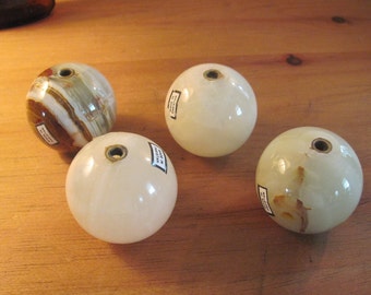Pair of Round Onyx Lamp Spacers - New Old Stock - Vintage Lighting Parts