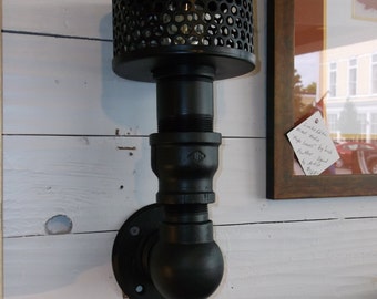 Custom Industrial Wall Sconce Steampunk Repurposed Components