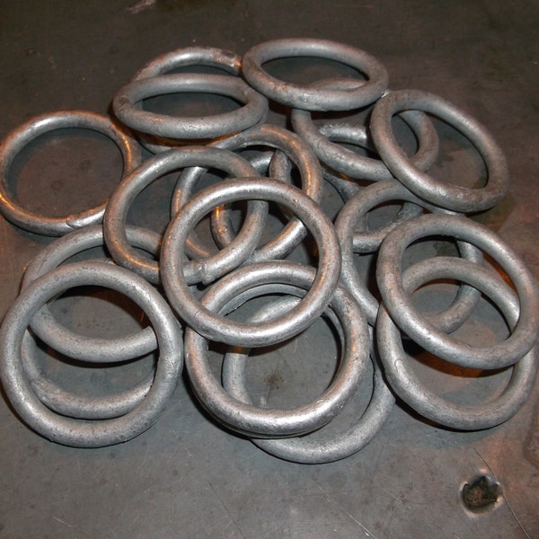 12 Galvanized O Rings Dock Hardware, Sailboat Rigging, Crafts 1 5/16" by 1/8" Thick Nautical Hardware