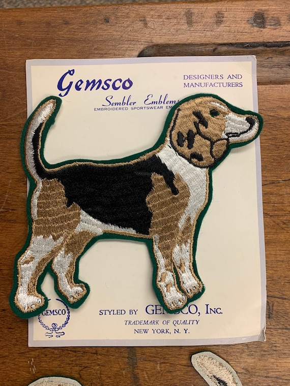 Pair of Vintage Embroidered Dog Patches Etsy