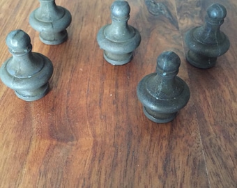 Five Cast Metal Lamp Finials Lamp Parts Steampunk Custom Lighting Aged Finish