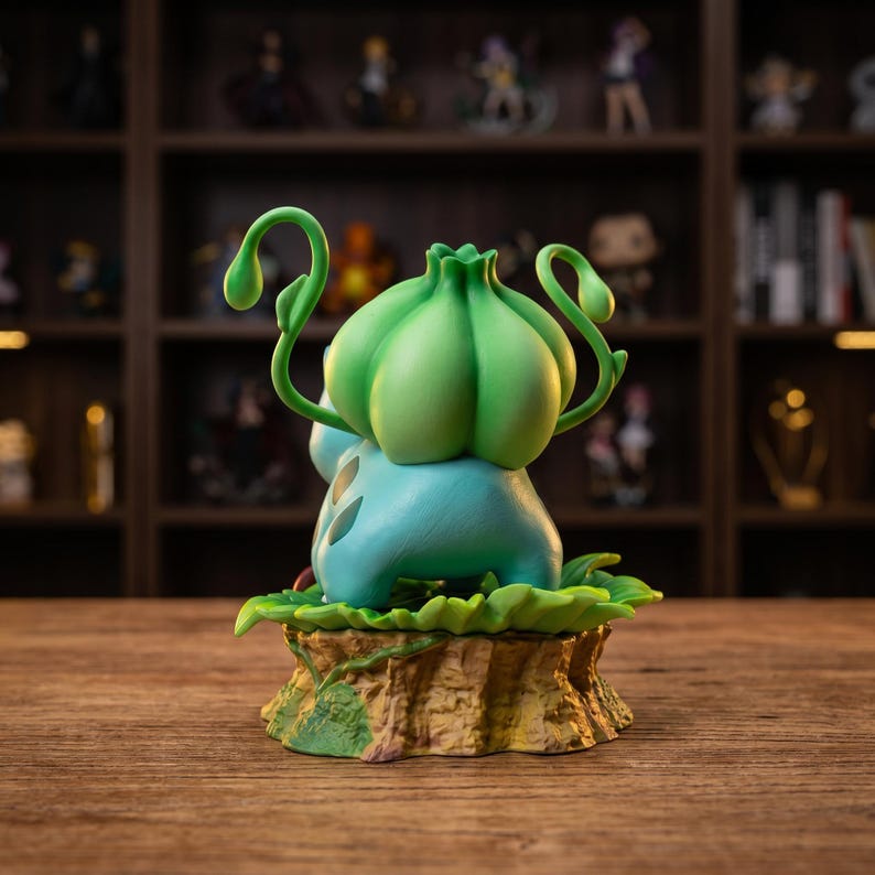 Bulbasaur Figure | PVC Statue 10cm | Teal Green Grass Nature Base ...