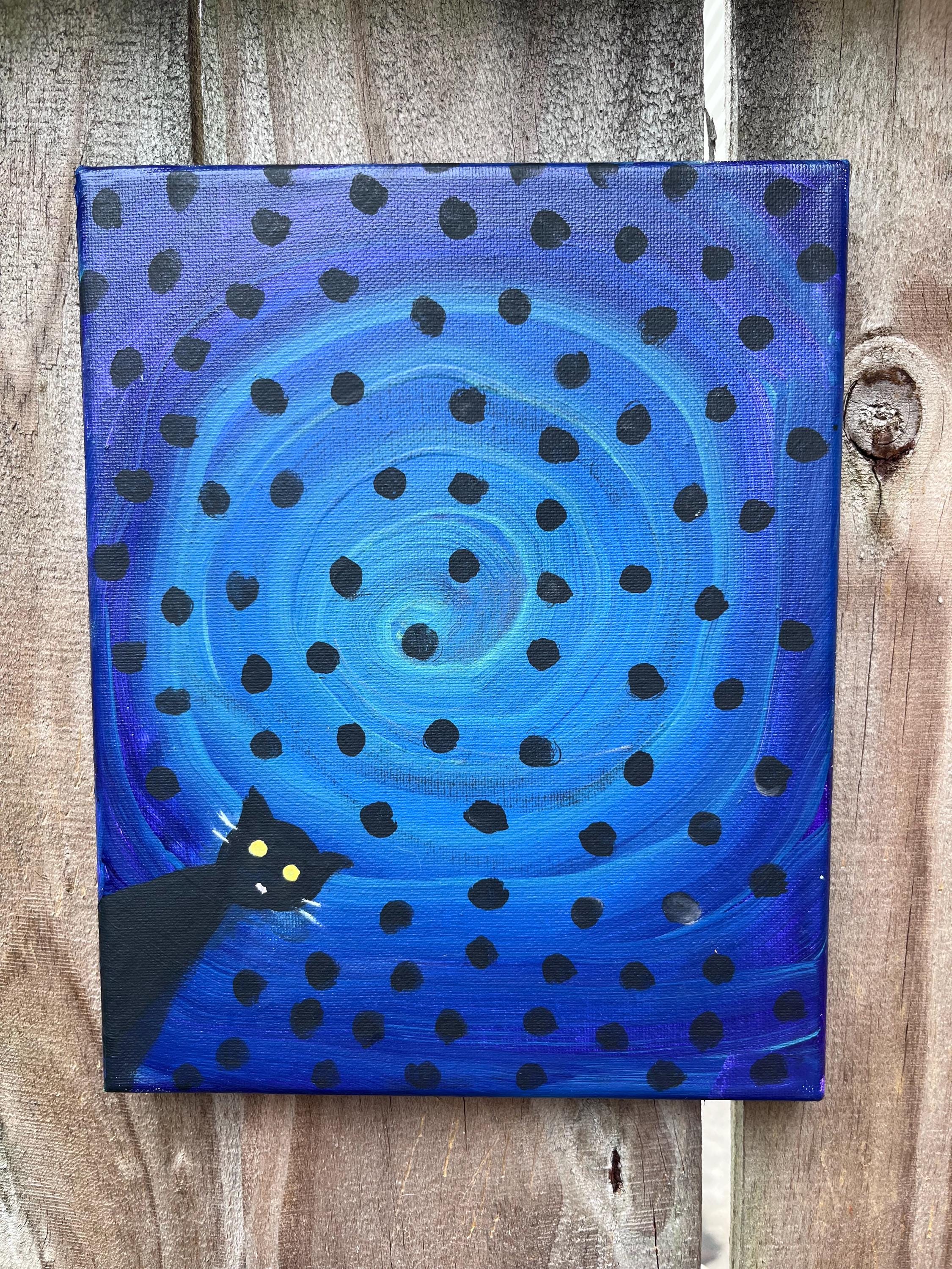 Black Cat Acrylic Painting on Canvas, 8x10 Original Animal Wall Art ...