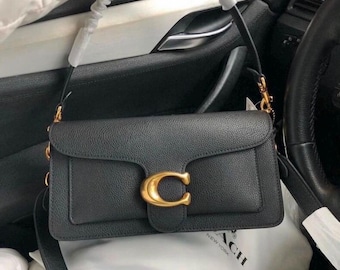 Heritage Structured Tote in Midnight Pebble with Sculpted Handle & Crimson Lining