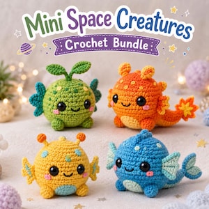 Mini Space Creatures Crochet Pattern Bundle (PDF Download)