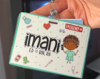 3 Compañeros de Credencial Personalizados: Etiqueta de Identificación para el Sector Salud Laminada