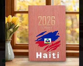 Haitis flagga A7-kalender – 128 sidors dagligt schema (2026)