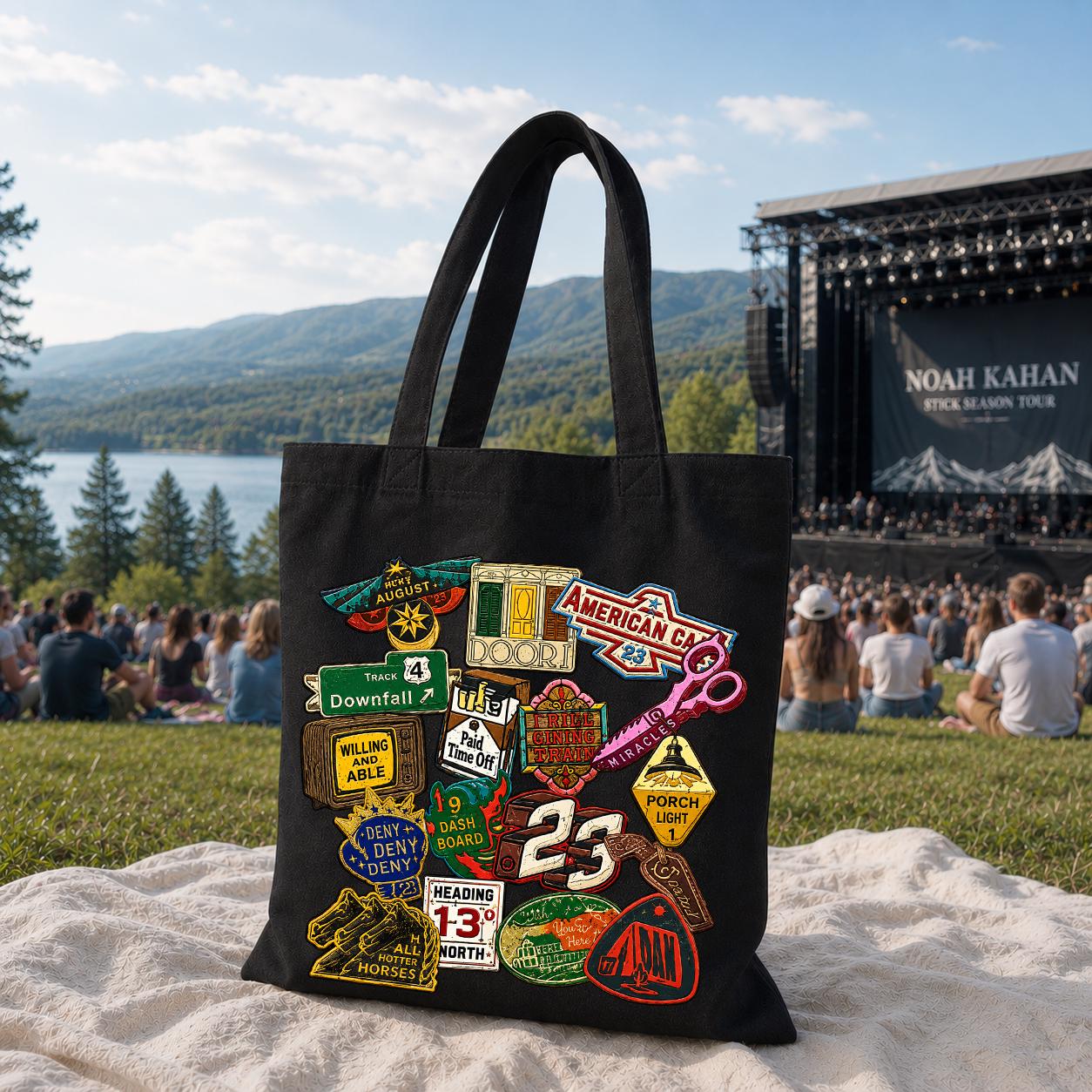 Noah Kahan Divide Tour Tote Bag, Graphic Indie Folk Bag, NK Merch
