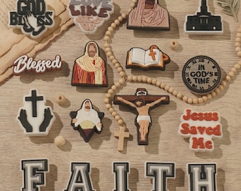 Christian Shoe Charms Set, Jesus Faith Charms, Religious PVC Charms, Bible Cross Blessed Church Accessories, Cute Gift for Christian Women