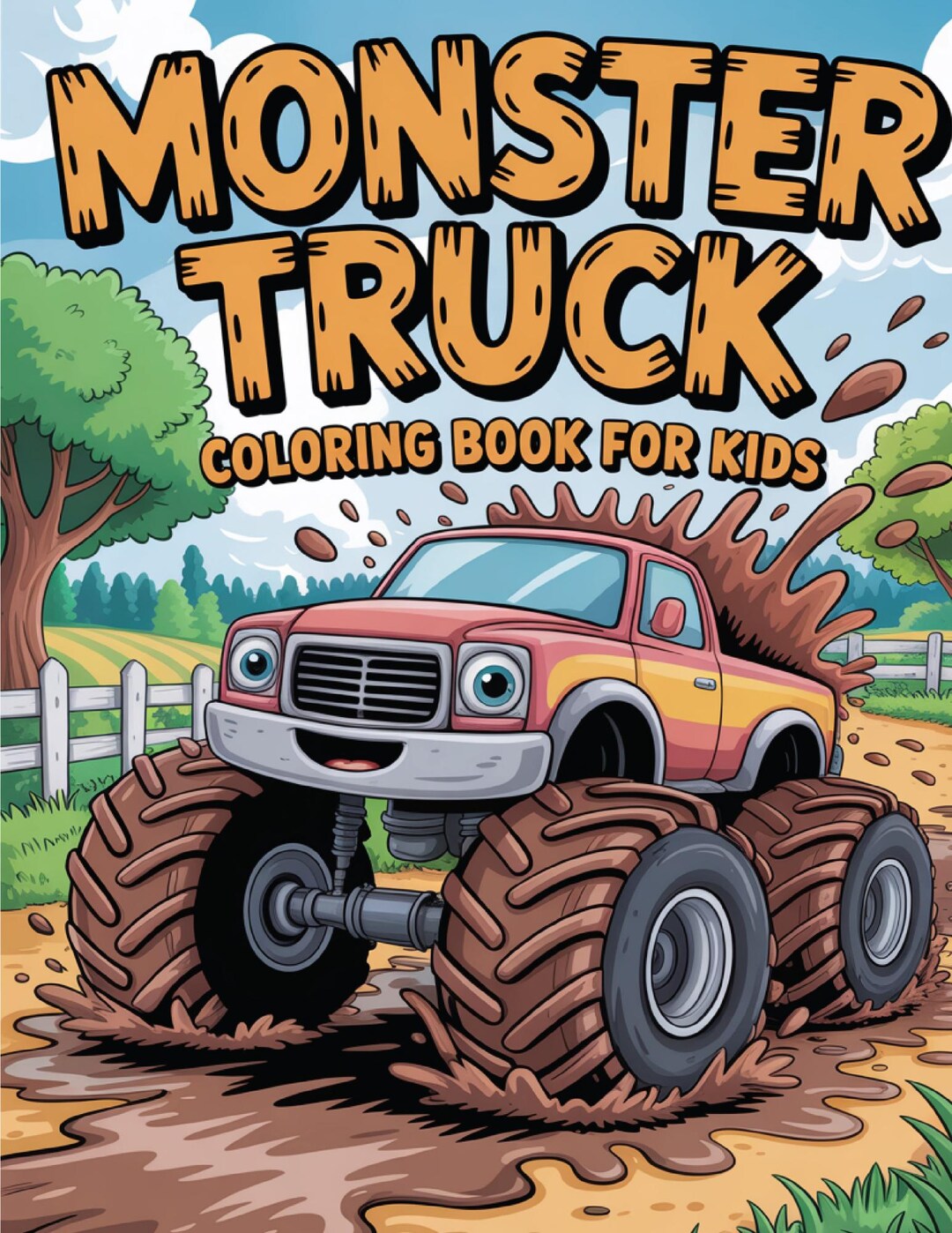 Monster Truck Coloring Book for Kids Ages 4-8 – 60 Printable Pages ...