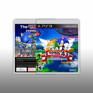 May include: A PlayStation 3 video game case for Sonic the Hedgehog 4 Episode II. The front cover features Sonic and Tails with the game title. The back cover displays Metal Sonic, game screenshots, and technical information for the console.